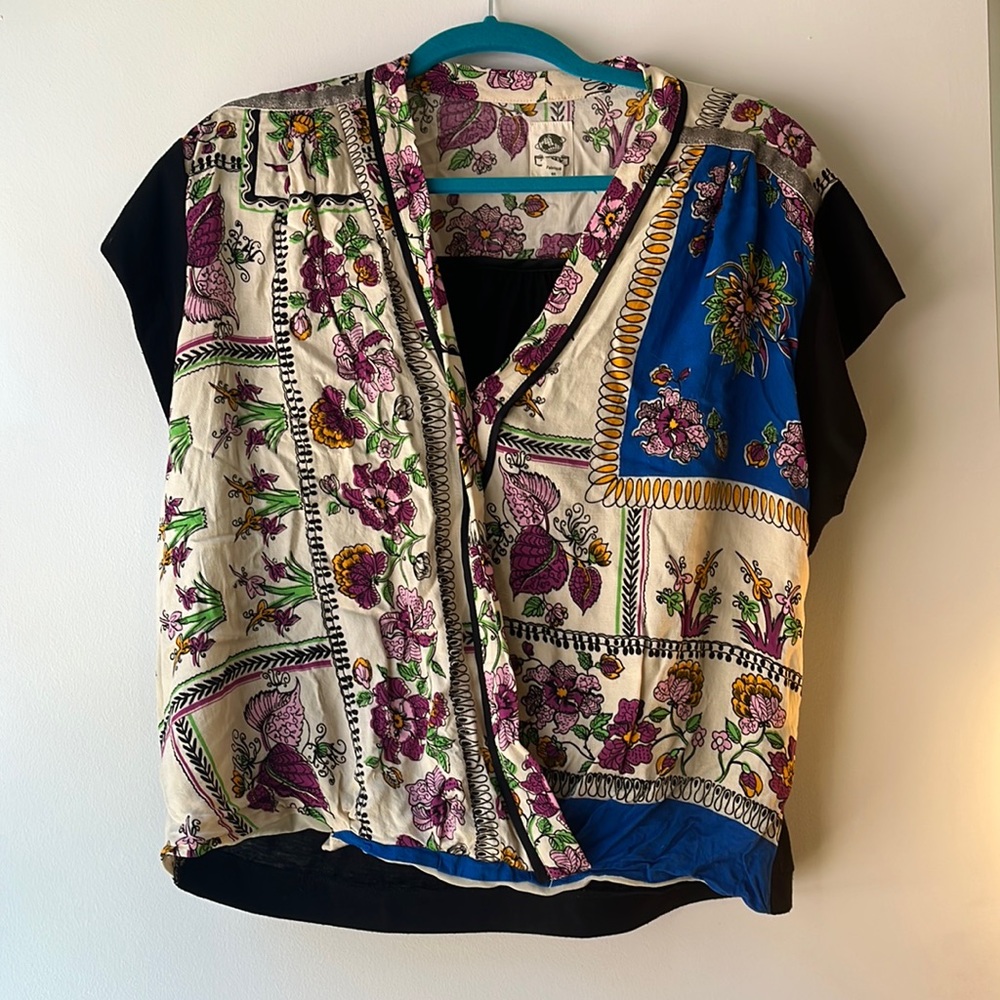 V neck floral shirt from Anthropologie